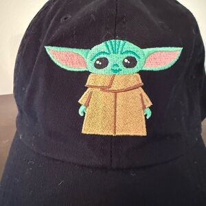 Disney Star Wars Baby Joda Grogu Black Cap Adjustable Dad Hat Mandalorian